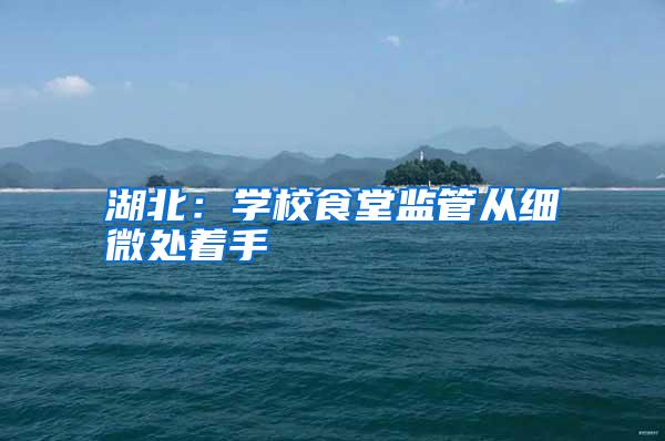 湖北:學(xué)校食堂監(jiān)管從細微處著手