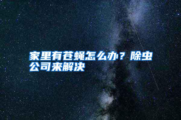 家里有蒼蠅怎么辦？除蟲公司來解決