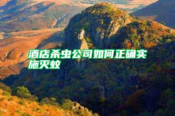 酒店殺蟲公司如何正確實施滅蚊