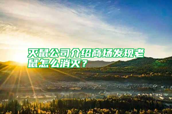 滅鼠公司介紹商場(chǎng)發(fā)現(xiàn)老鼠怎么消滅？