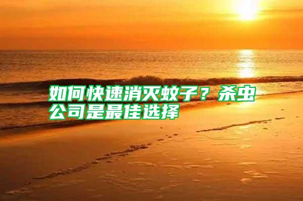 如何快速消滅蚊子？殺蟲(chóng)公司是最佳選擇