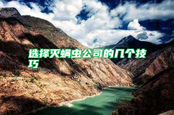 選擇滅螨蟲(chóng)公司的幾個(gè)技巧
