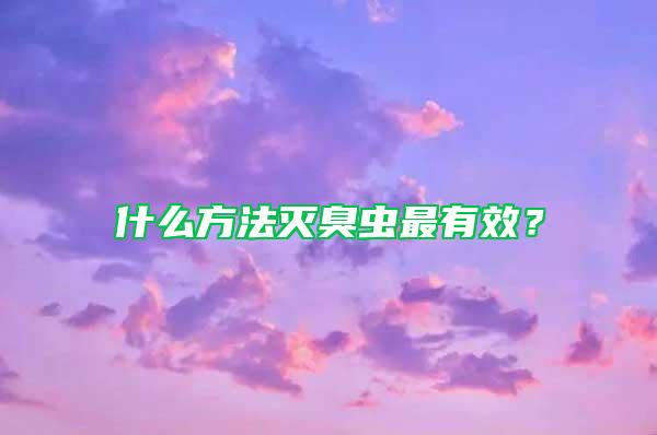 什么方法滅臭蟲(chóng)最有效？
