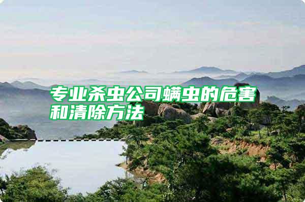 專業殺蟲公司螨蟲的危害和清除方法