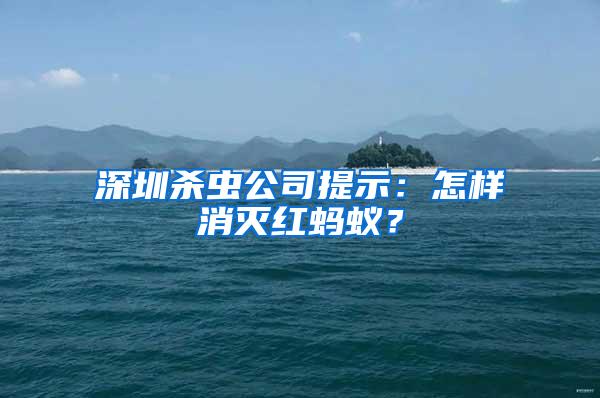 深圳殺蟲公司提示：怎樣消滅紅螞蟻？