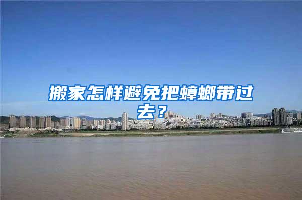 搬家怎樣避免把蟑螂帶過去？